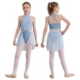 thumbnail image 3 of Vestido de leotardo con falda de malla Floral de encaje para niñas, vestido de baile de Ballet contemporáneo, traje de patinaje artístico de gimnasia Floral de encaje, 3 of 5