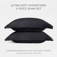 thumbnail image 3 of Comfort Canopy 2-Pack Pillow Shams Set - Ultra Soft & Breathable, Standard/Queen, Black, 3 of 11