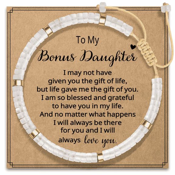 Nurforta Bonus Daughter Bracelet Gifts: Crystal Bracelet for Daughter from Mom Dad Christmas Birthday Graduation Gift