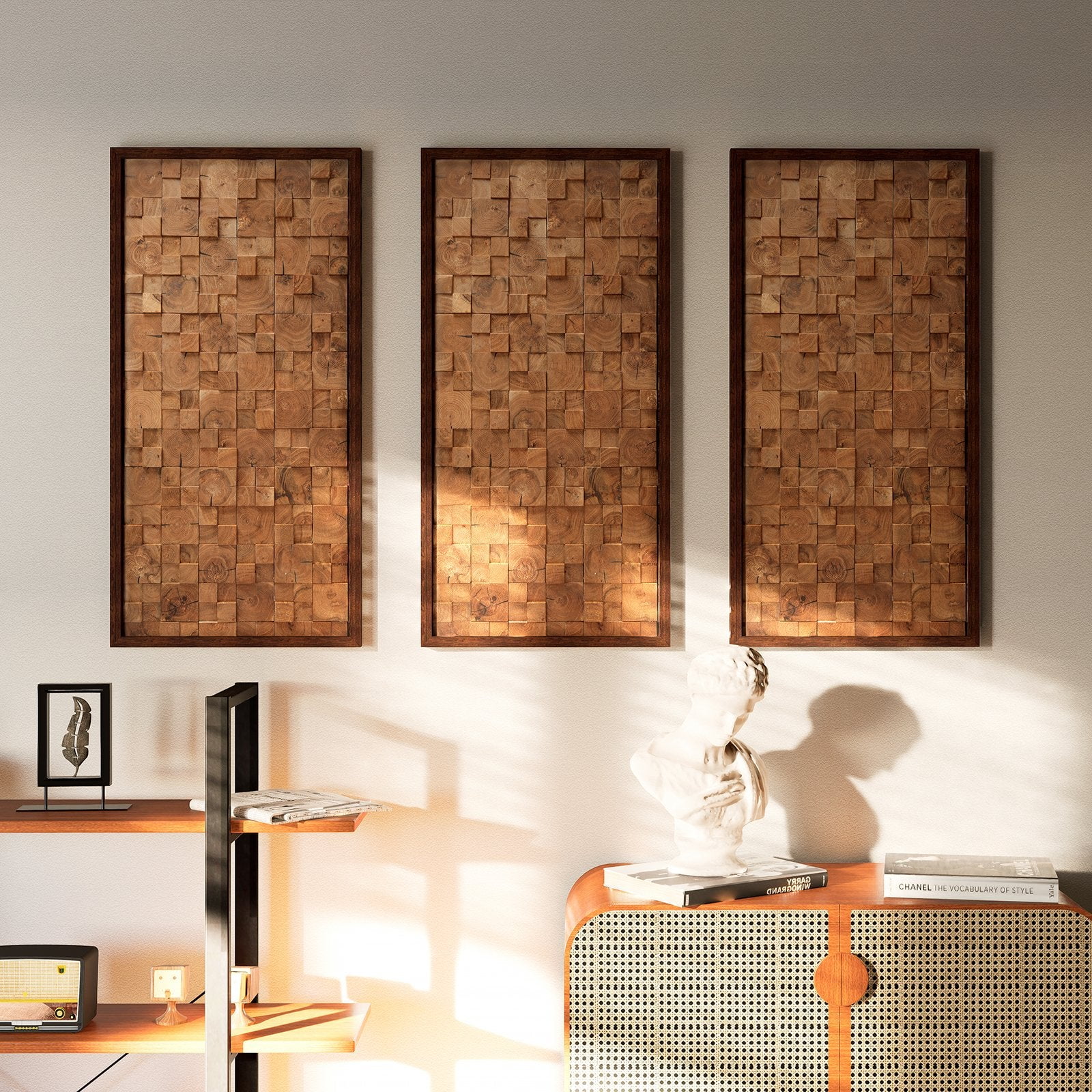 CONSDAN Wood Wall Decor USA Grown Hardwood, Rustic Wooden Wall Art