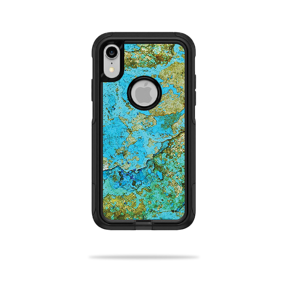 Skin for OtterBox Commuter iPhone XR Case Teal Marble Protective