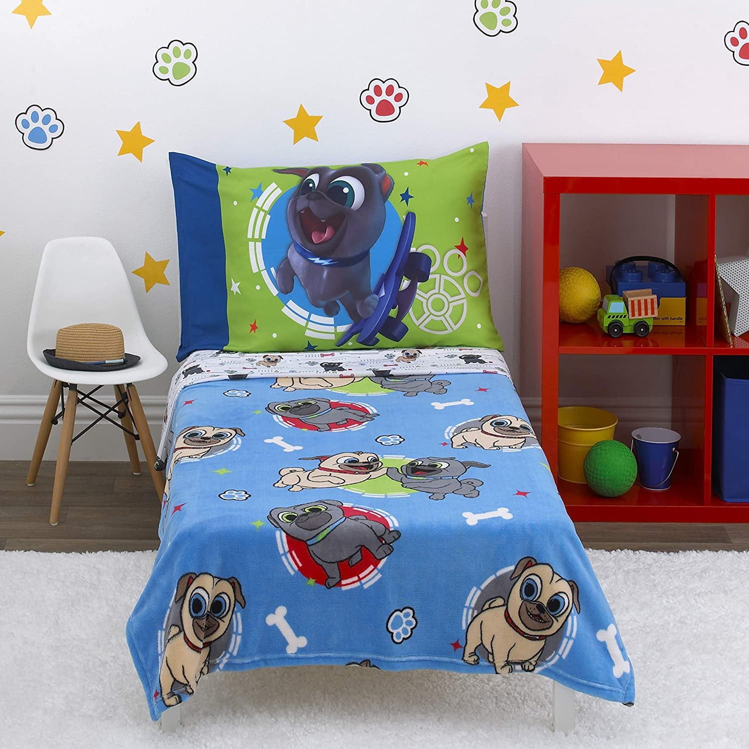 Disney Puppy Dog Pals 4 Piece Toddler Bedding Set - Puppy Pal Fun