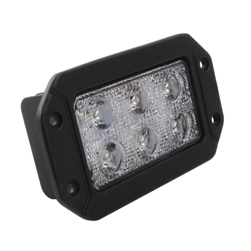 2X 6/" 18W Flush Mount Flood Led Work Light Fit Off-road Jeep Truck Rectangle 4/"