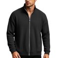 thumbnail image 3 of UDAUDU Men's Full Zipper Cardigan Sweater Casual Stand Collar Cardigan Corduroy Sweatshirt Long Sleeve Sweater Black 2XL, 3 of 7