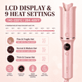thumbnail image 6 of Automatic Curling Irons, 1.25 Inch Ceramic Curling Wand with 9 Heat Settings, Anti-Scald, LCD Display & Auto Shut-Off Air curler, Dual Voltage & Lightweight for Travel, 6 of 7