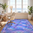 thumbnail image 3 of Design&I 2'x3' Washable Accent Rug Pet Friendly & Non-Slip Built-In Grip Kawaii Aesthetic Ombre Scale Cute Starfish Border Purple Mermaid Refined for Kitchen, Station, 3 of 7