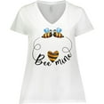 thumbnail image 3 of Inktastic Valentine’s Day Bee Mine Cute Bees and Heart Women's Plus Size V-Neck T-Shirt, 3 of 5