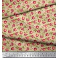 thumbnail image 3 of Soimoi Beige Poly Georgette Fabric Floral & Pomegranate Fruits Printed Fabric 1 Yard 42 Inch Wide, 3 of 3