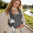 thumbnail image 4 of Baby Carrier, Caveen 4-in-1 Convertible Baby Carrier, Ergonomic Baby Carrier for Newborn to Toddler, Gray, 4 of 9