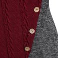 thumbnail image 4 of XFLWAM Women Cowl Neck Sweater Color Block Button Asymmetrical Hem Casual Tunic Top Knitted Long Sleeve Blouse Red XL, 4 of 5