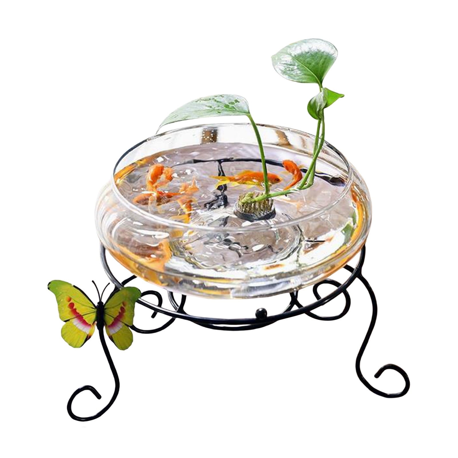 Hydroponic Glass Fish Tank, Large Turtle Bowl Vase, Transparent Water Vessel for Aquatic Plants, Copper Coin Grass Pot, Narcissus Planter