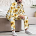 thumbnail image 7 of Susaid Sunflowers Print Men's Long Sleeve Pajama Set, Two-Piece Button-Down Loungewear PJs Set, Comfortable Sleepwear for Relaxation-X-Large, 7 of 7