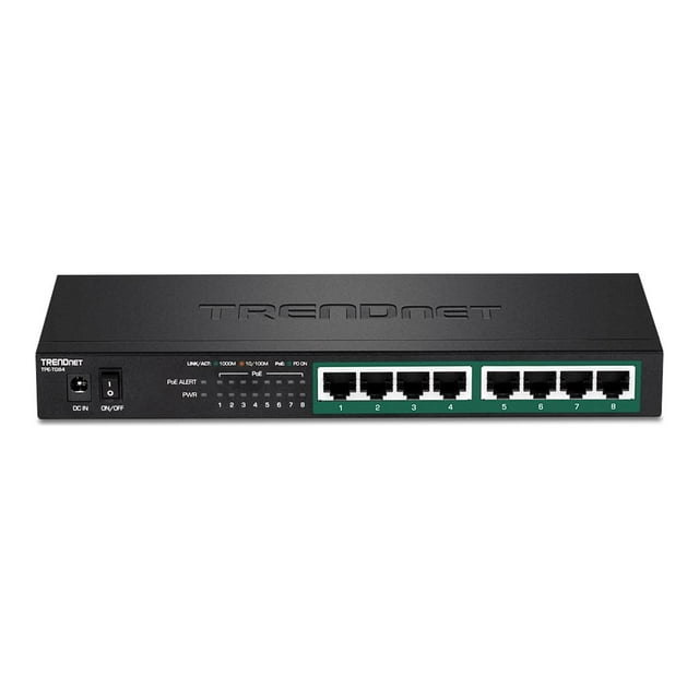 TRENDnet TPE TG84 - Switch - 8 x 10/100/1000 (PoE+) - desktop, wall-mountable - PoE+ (120 W)