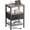 Charcoal Gray, variant on Nightstand with Charging Station, Adjustable Fabric Drawer, 3-Tier Bed Side Table, Night Stand for Bedroom, Storage End Table, Rustic Brown