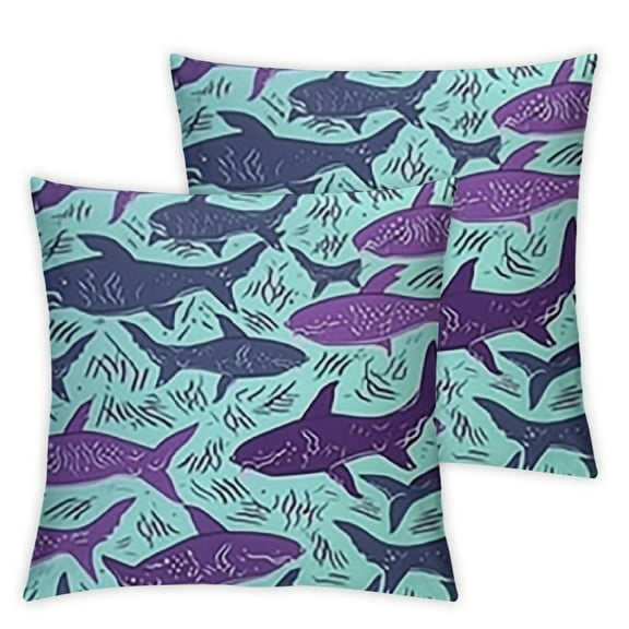 Whale Shark Pattern Throw Pillow, , Multicolor