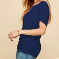 thumbnail image 5 of Fanxing Women's Summer Tops Casual Ruffle Short Sleeve Shirts 2025 Fashion Round Neck Tunic Blouses Navy,XL, 5 of 7