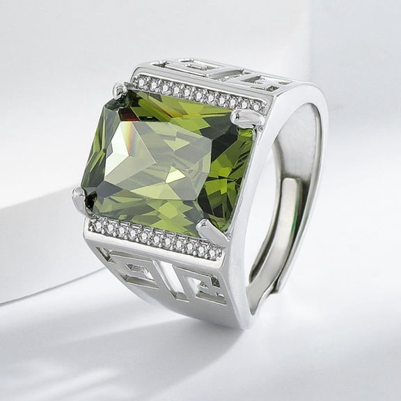 APIPEE Mens Titanium Engagement Wedding Band CZ Comfort Fit Gift for Dad Husband With White Gift Box Packaging