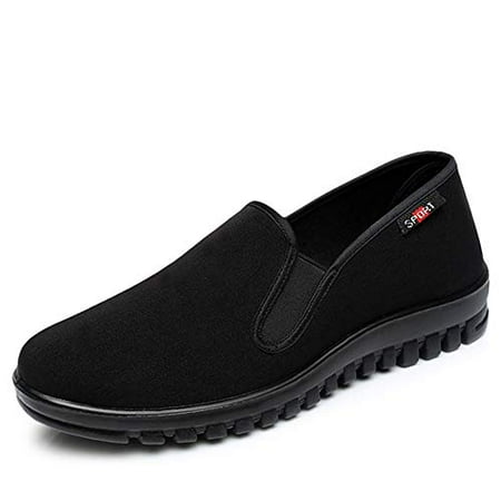 

Mens Kung Fu Shoes Old Beijing Cloth Shoes Tai Chi Slip On Martial Arts Sneaker(8 Black)