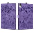 thumbnail image 2 of FJLBDE Case for Lenovo Tab P11 11.0 Inch TB-J606F with Stand, Card Slot, Embossed Cat PU Leather Cover, Purple, 2 of 7