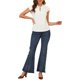 thumbnail image 2 of Blusa de Manga Corta Allegra K para Mujeres con Cuello de Muñeca con Perlas y Cuello Atado, Tops Casual, Blanca L, 2 of 6