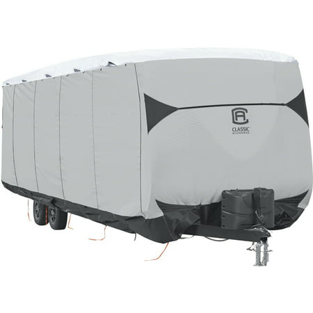 Classic Accessories SkyShield Deluxe Tyvek Travel Trailer Cover, Fits 15' - 40' Trailers - Water Repellent Tyvek RV