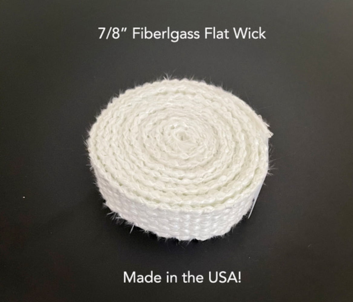 Firefly Flat Fiberglass Replacement Wicks, 5/8 in x 5 ft, for Oil Lamps & Lanterns