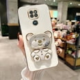 thumbnail image 3 of Funda De Teléfono Motorola Moto G9 G9 Play G9 Plus + G9 Power Oso De Dibujos Animados Fluido Titular De La Estrella Electrochapado TPU Silicona Suave Caso De Protección Cámara, 3 of 3