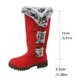 thumbnail image 5 of XIMIN Women's Mid Calf Snow Boots Fully Fur Lined Boots Platform Fashion Chunky Block Retro Knee High Boots with Double Buckle Non Slip Waterproof Winter Warm Walking Shoes, 5 of 8