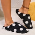 thumbnail image 6 of SAWOBUUN Womens Polka Dot Fuzzy Slippers Closed Toe Soft Fuzzy Plush House Shoes Winter Warm Cozy Non Slip Casual Indoor Outdoor Slippers, 6 of 9