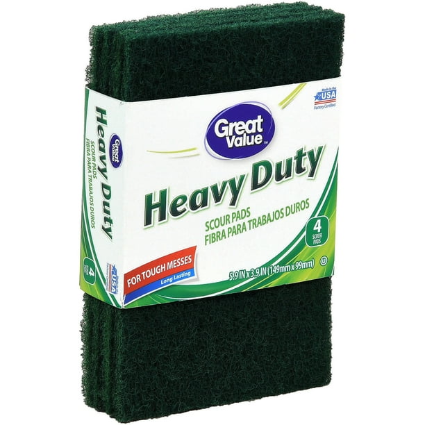Great Value Heavy Duty Scour Pads, 4 Count