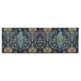 thumbnail image 6 of Yayeee Kitchen Valance Rod Pocket 54" x 18" Living Room Window Curtain, Navy Blue Peacock Pattern, 6 of 6