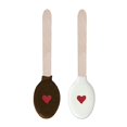 thumbnail image 2 of Melville Candy Chocolate Dipped Hot Drink Stirrer Spoons, Dark & White Chocolate with Red Heart - 6 Count Bag, 2 of 2