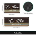 thumbnail image 3 of 2 Piece Coffee Themed Kitchen Rug Set, Soft and Absorbent Kitchen Floor Mats, Vintage Style Decor 17x30+17x47 Inches, 3 of 6