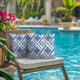 thumbnail image 3 of Outdoor Waterproof Pillow Covers 18x18 Inch Set of 2,Blue Geometry Pattern Decorative Boho Throw Pillow Cases for Patio Funiture Garden Porch Decor AAW01-18-2, 3 of 6