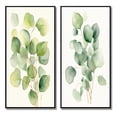 thumbnail image 2 of Designart "Minimalistic Eucalyptus Essence in White and Green VI" Floral Framed Wall Art Set Of 2 - White Floral Framed Canvas Set For Living Room Decor, 2 of 7