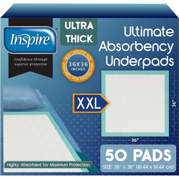 Inspire  Absorbent Bed Pads for Incontinence Disposable XL 30 x 36 Super | The Peach Pad Ultra Thick & Absorbent 100 Grams 3g SAP Incontinence Bed Pads and Bed Liner Chucks Pads Puppy Pads Large