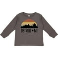 thumbnail image 3 of Inktastic Detroit Michigan Skyline Retro Boys or Girls Long Sleeve Toddler T-Shirt, 3 of 5
