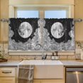 thumbnail image 2 of Yayeee Kitchen Curtains Tier Set of 2 Light Filtering 57"x24" Over Sink Window Panels, Black Moon, 2 of 7