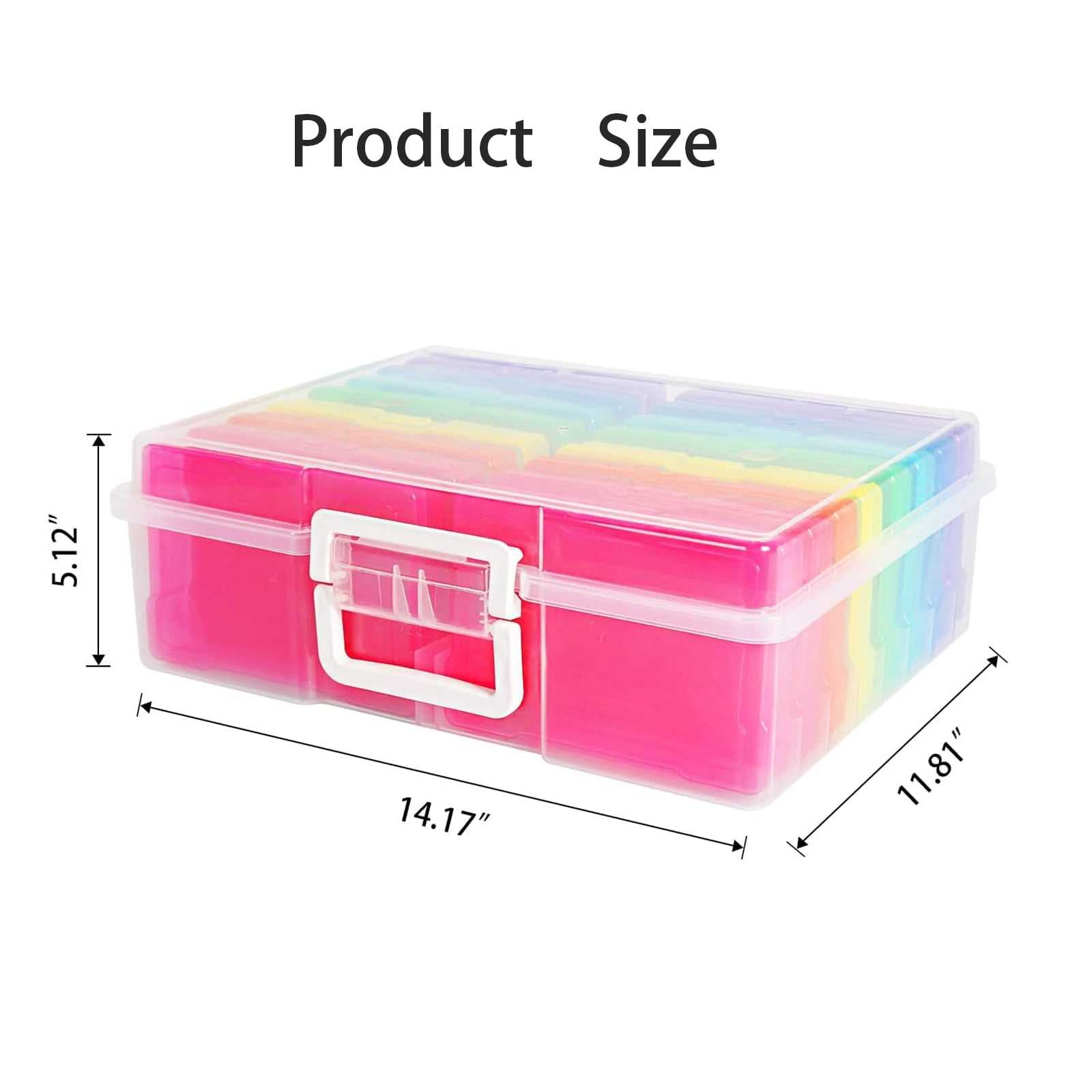 Novelinks 2 Pack 4" x 6" Photo Storage Craft 16 Inner Photo Keeper Multi-Colored Photo Storage Box Photos Organizer,Rainbow Colors