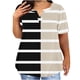 thumbnail image 1 of Plus Tamaño de las Mujeres Blusas, Cuello en V Casual Suelto Manga Corta Superior, Impresión Blusa Poliéster Spandex, 1 of 8