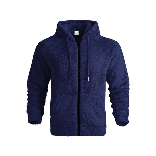 ZVNAΖH Men's Double-sided Fleece Hoodies Zip Up Hooded Sweatshirt