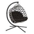 thumbnail image 2 of FlowerHouse Sand color hanging Cross-Weave loveseat with black cushion and sand color chair cover FHPC100-XWBLK, 2 of 6