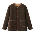 thumbnail image 2 of YueHuiYing Womens Shacket Jacket Lined Jackets Oversized Button Up Fleece Hooded Warm Coat, 2 of 9