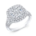 thumbnail image 2 of Oryn Jewel 14K White Gold Plated Anniversary Ring - 2.1 Ct Cushion Cut Diamond Ring - Engagement Wedding Ring for Women - Double Halo Fine Ring - Valentine's Day Gift for Her - Proposal Ring, 2 of 3
