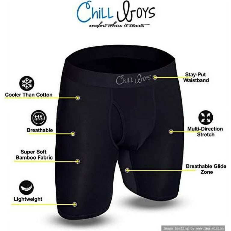 Chill Boys Bamboo Boxer Briefs-Breathable Bamboo Boxers. Soft Anti Chafing  Mens Underwear 