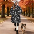 thumbnail image 2 of Moth and Skeleton Gothic Pattern Oversized Sherpa Fleece Wearable Blanket Hoodie, Double-Sided Warm Fuzzy Pullover with Super Pockets for Women & Men, 2 of 6