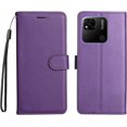 thumbnail image 2 of Retro Solid Color Wallet Case for Xiaomi Redmi 10C, Business Fashion PU Leather w/Kickstand with Card Holder Flip Phone Cover for Xiaomi Redmi 10C CS Violet, 2 of 14