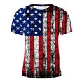 thumbnail image 4 of yoeyez T-Shirts 4 Juillet Hommes, T-Shirts Manches Courtes Hommes 4 Juillet Drapeau Américain Mode Hawaïenne Col Rond T-Shirt Golf Multicolore pour Hommes, 4 of 5