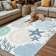 thumbnail image 2 of Fsddascl Coastal Outdoor Rug for Patio/Deck/Porch, Non-Slip Large Area Rug 6 x 9 Ft, Summer Beach Nautical Coral Starfish Indoor Outdoor Rugs Washable Area Rugs, Reversible Camping Rug Carpet Runner, 2 of 5