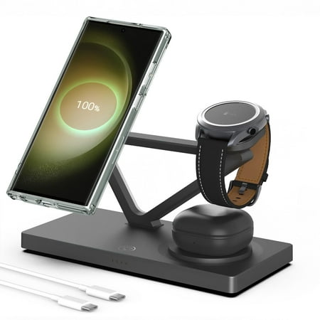 Elegant Choise 4in1 Wireless Charging Station Fast Charging Dock For iPhone 14/13/12 Galaxy S23